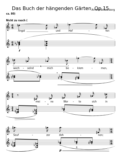 Angst und Hoffen wechselnd mich beklemmen (Das Buch der hängenden Gärten, Op.15) preview