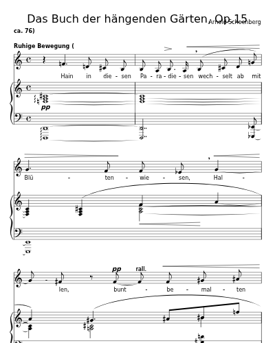 Hain in diesen Paradiesen (Das Buch der hängenden Gärten, Op.15) preview