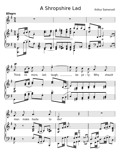 Think no more, Lad, laugh, be jolly (A Shropshire Lad)