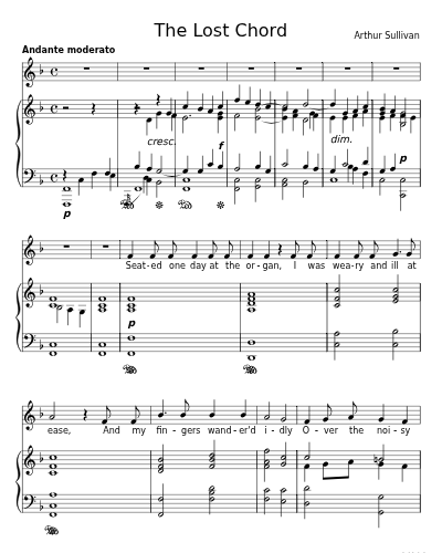 The Lost Chord sheet music preview