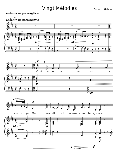 C'est un oiseau du bois sauvage (Vingt Mélodies)