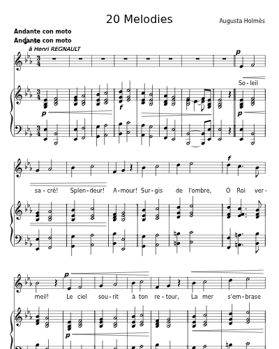 Hymne au soleil (20 Melodies)