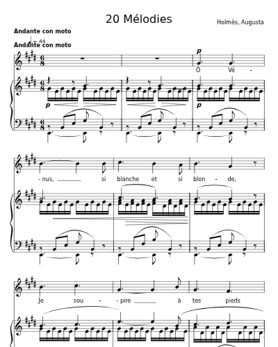 Hymne à Vénus (20 Mélodies)