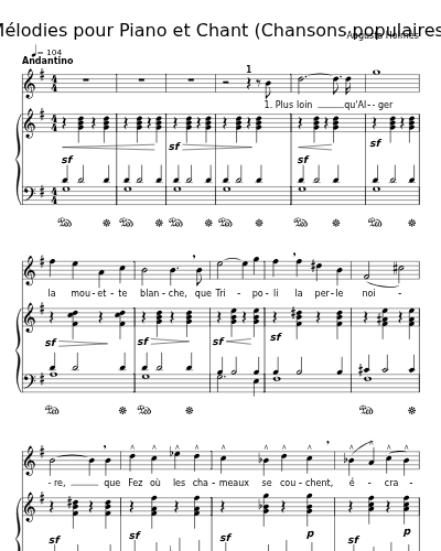 Chanson du chamelier (Mélodies pour Piano et Chant (Chansons populaires)) preview