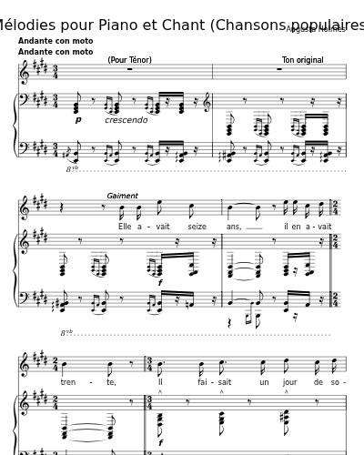 Journée fleurie (Rêves Parisiens) (Mélodies pour Piano et Chant (Chansons populaires))