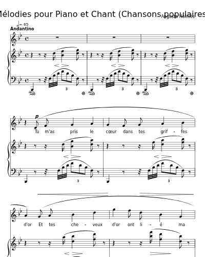 Les griffes d'or (Mélodies pour Piano et Chant (Chansons populaires))