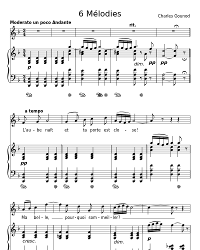 Aubade (6 Mélodies)