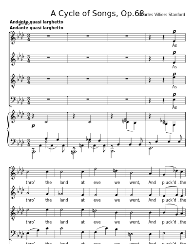 As thro’ the land (A Cycle of Songs, Op.68)