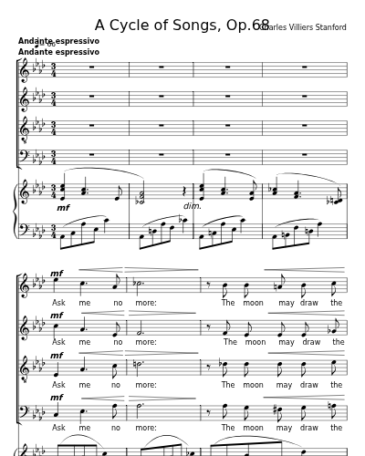 Ask me no more (A Cycle of Songs, Op.68)