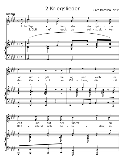 Unsern Getreuen (2 Kriegslieder)