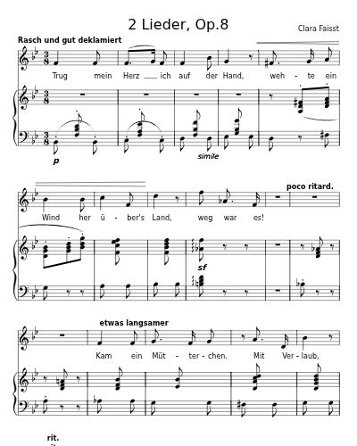 Das mitleidige Mädel (2 Lieder, Op.8)