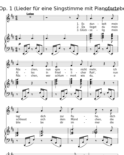 Niederländisches Wiegenlied (4 Lieder, Op. 1 (Lieder für eine Singstimme mit Pianofortebegleitung))