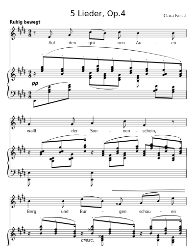 Auf den grünen Auen (5 Lieder, Op.4)