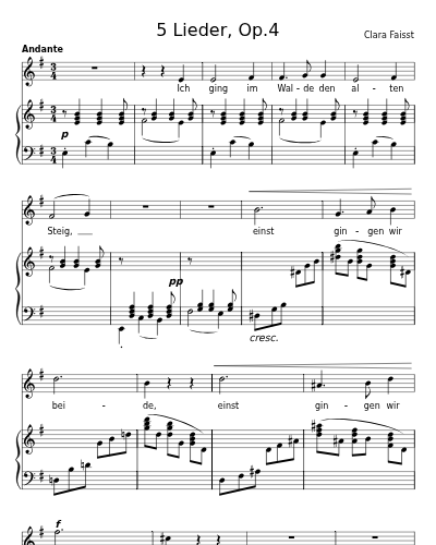 Ich ging im Walde den alten Steig (5 Lieder, Op.4) preview