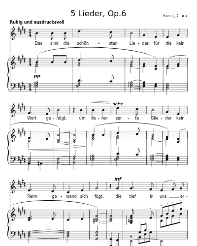 Das sind die schönsten Lieder (5 Lieder, Op.6)