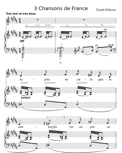 La Grotte: Auprès de cette grotte sombre (3 Chansons de France)