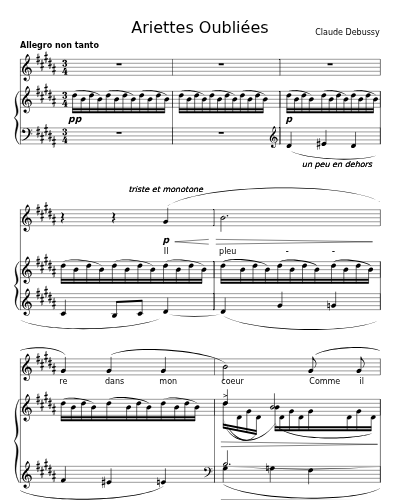 Il Pleure dans mon Coeur (Ariettes Oubliées)