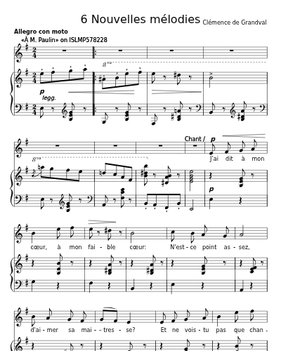 Chanson (6 Nouvelles mélodies)