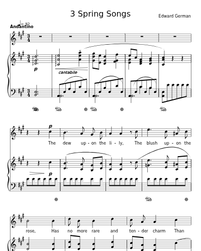The Dew Upon the Lily (3 Spring Songs) sheet music preview
