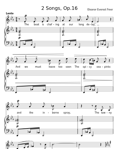 The boat is chafing at our long delay (2 Songs, Op.16) sheet music preview