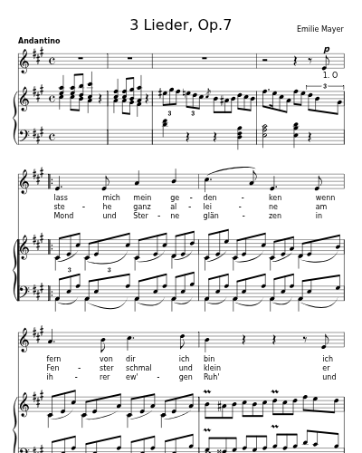 O lass mich dein gedenken (3 Lieder, Op.7) sheet music preview
