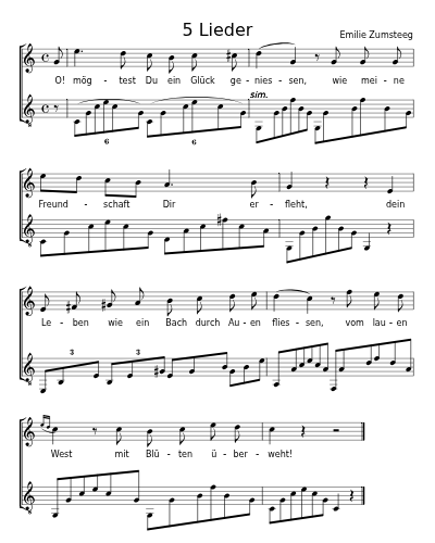 In das Stambuch einer Freundin (5 Lieder)