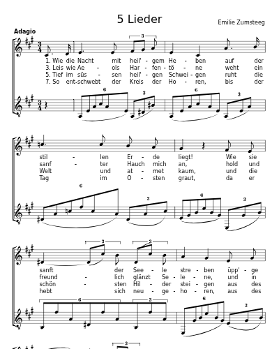 Sehnsucht der Liebe (5 Lieder)