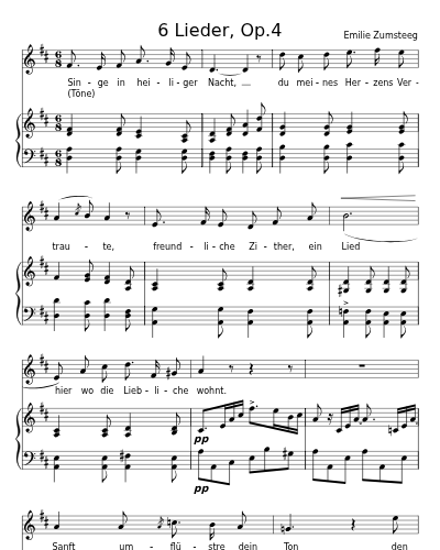 An meine Zither (6 Lieder, Op.4)