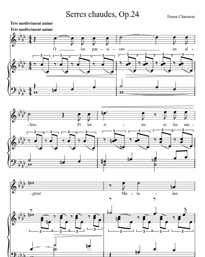 Fauves las (Serres chaudes, Op.24)