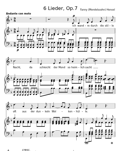 Nachtwanderer (6 Lieder, Op.7)