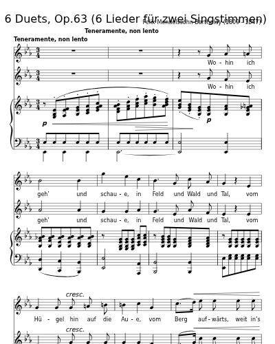 Gruss (6 Duets, Op.63  (6 Lieder für zwei Singstimmen))