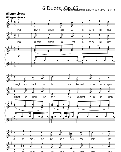 Maiglöckchen und die Blümelein (6 Duets, Op.63)