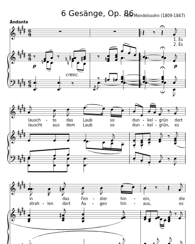 Das Fenster, MWV K 29 (6 Gesänge, Op. 86)