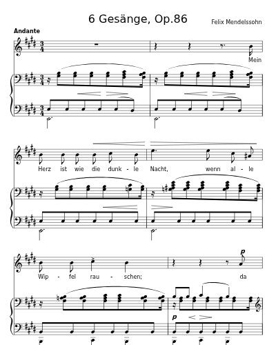 Der Mond, MWV K 122 (6 Gesänge, Op.86)