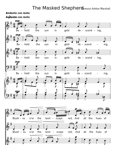 Behold the Sun in gold descending (The Masked Shepherd)