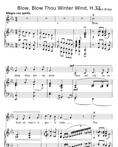 Blow, Blow Thou Winter Wind, H.33
