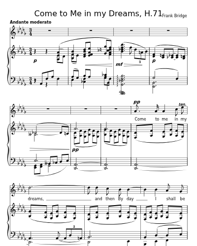 Come to Me in my Dreams, H.71