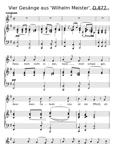 Lied der Mignon (Heiss mich nicht reden) (Vier Gesänge aus 'Wilhelm Meister', D.877)