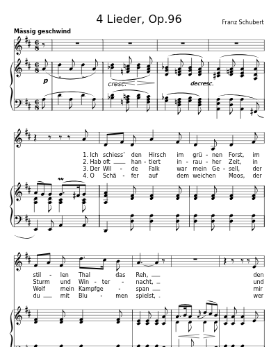 Jägers Liebeslied, D.909 (4 Lieder, Op.96)