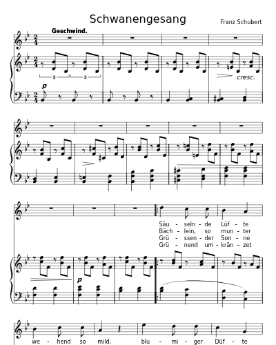 Frühlingssehnsucht (Schwanengesang)