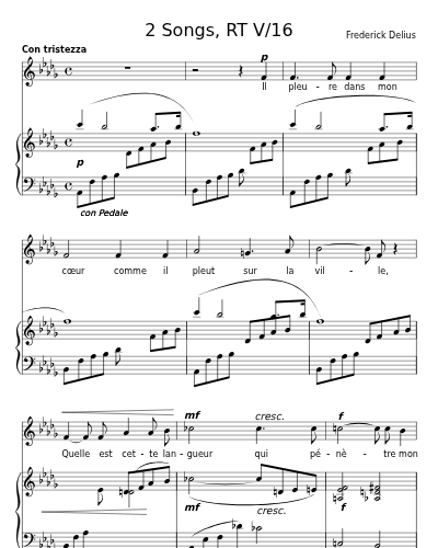 Il pleure dans mon cœur (2 Songs, RT V/16)