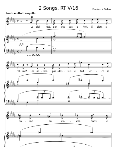 Le ciel est par-dessus le toit (2 Songs, RT V/16)