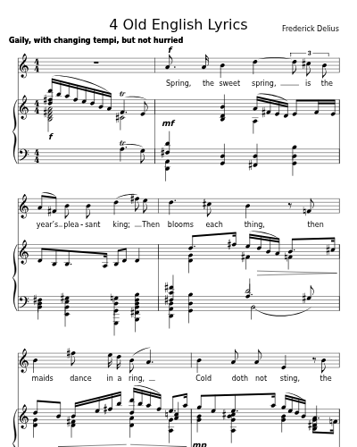Spring, the Sweet Spring (4 Old English Lyrics)