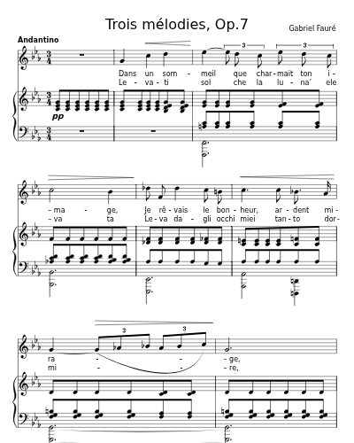 Après un rêve (Trois mélodies, Op.7)