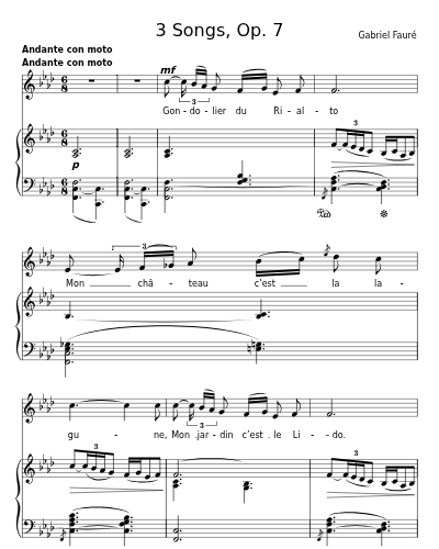 Barcarolle (3 Songs, Op. 7)