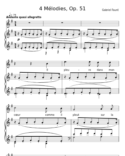 Spleen. (4 Mélodies, Op. 51)