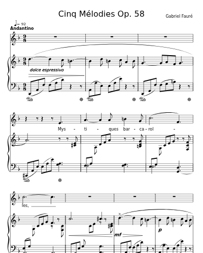 A Clymène (Cinq Mélodies Op. 58)