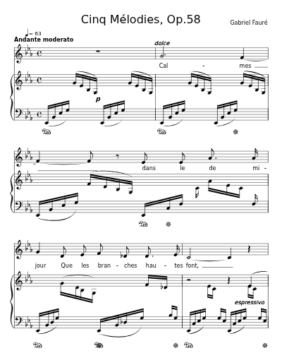 En sourdine (Cinq Mélodies, Op.58)