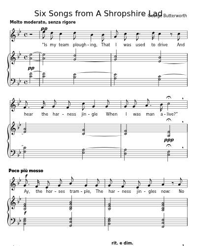 Is my team ploughing? (Six Songs from A Shropshire Lad)