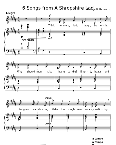 Think no more, lad (6 Songs from A Shropshire Lad)